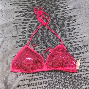 NWT Victoria’s Secret PINK sequin bikini top L